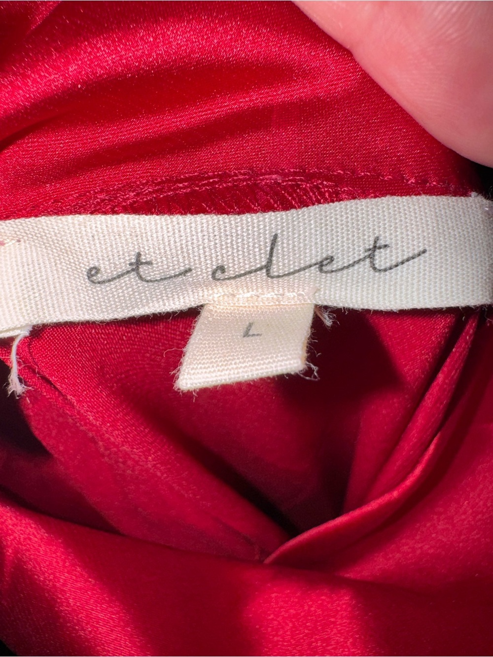 Satin Red Cowl-Neck Midi Dress with Tie Back - Picture 2 of 3